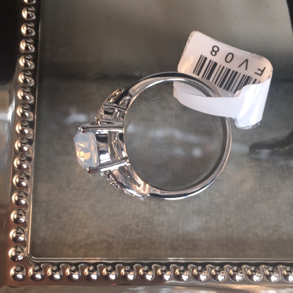 Beautiful Genuine Moonstone Ring With ZC accents - Picture 5 of 5